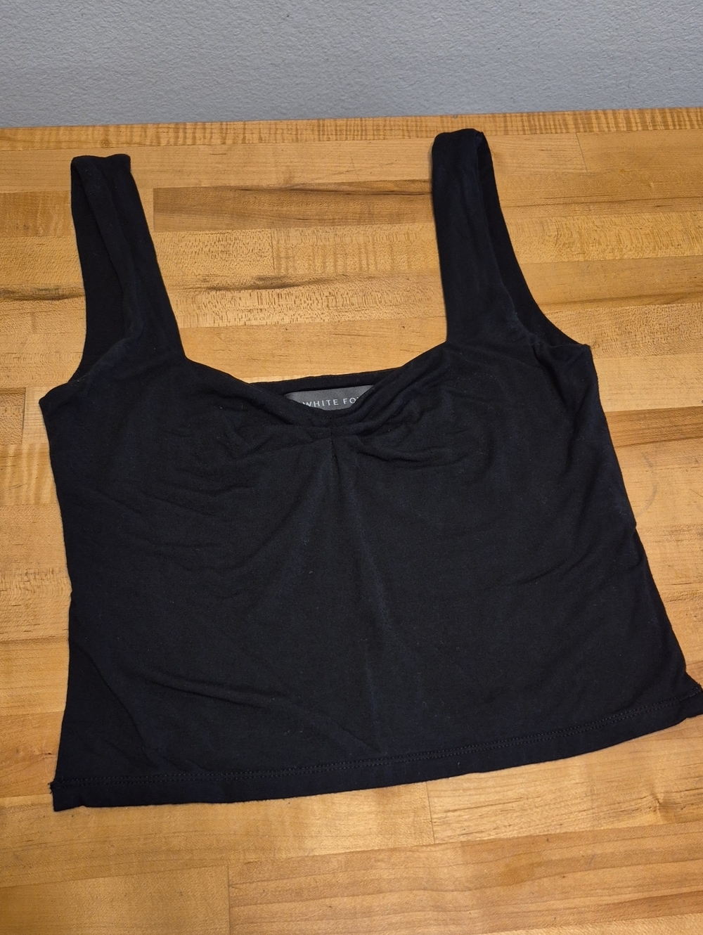 White Fox Black Tank Top
